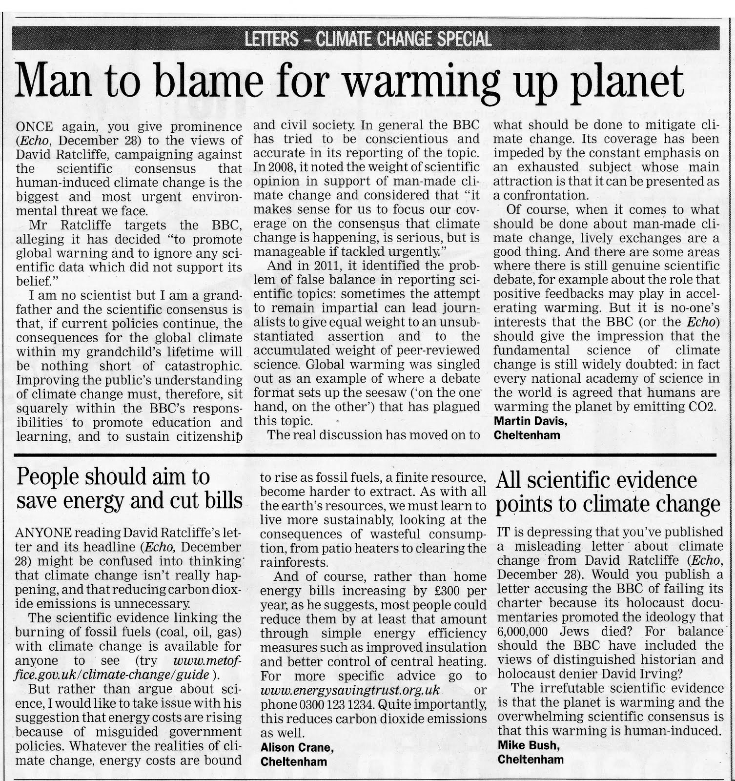 Global warming essay question